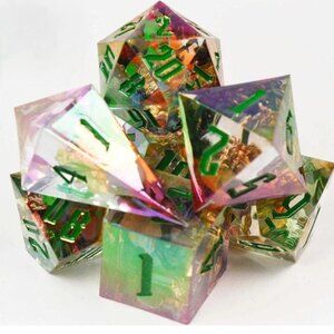 DND‎ Dice Set - Emergence - 7 RARE Handmade High End Resin Dice - RPG Gaming